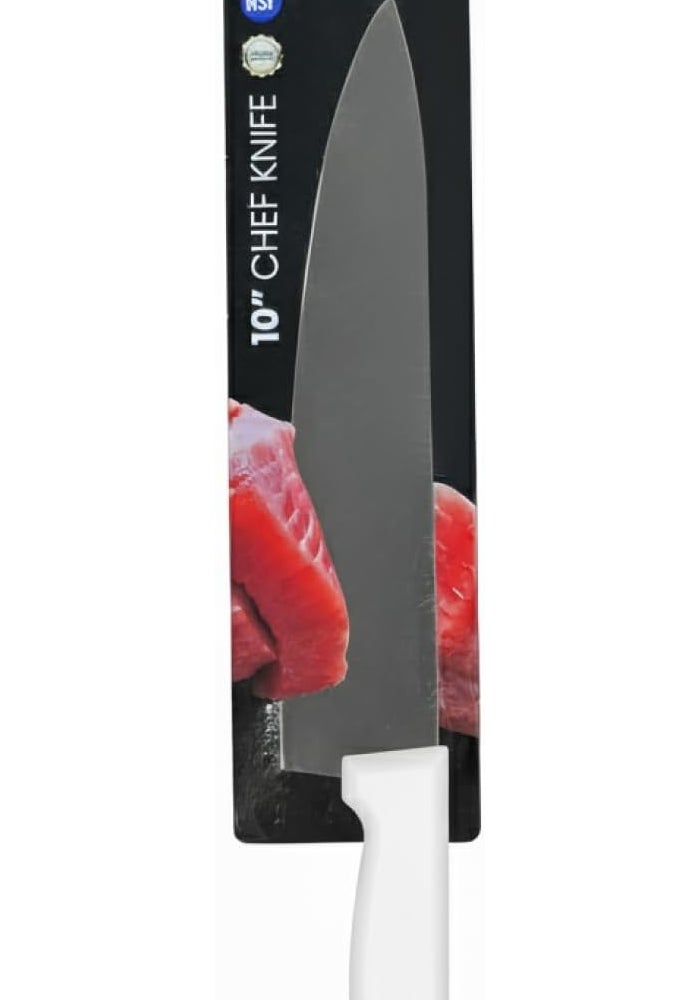 Kitchen Master 10 Inch Stainless Steel Professional Chef Knife (White) - Image 3